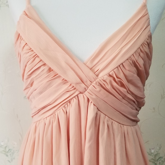 Coral Chiffon Maxi Dress